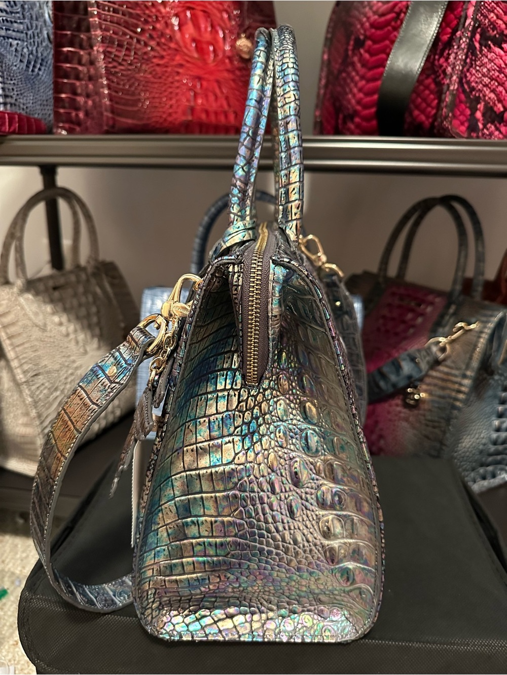 RARE Brahmin Mother of Pearl Holographic, Iridescent Large Caroline - Picture 11 of 16